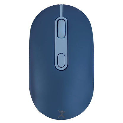 PERFECTCHOICE Mouse Recargable 2.4GHz Bluetooth Clic Silencioso Colori (Azul)