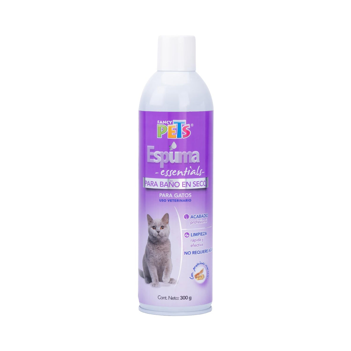 Espuma de baño en seco Fancy Pets Essentials para perro y gato, 300 ml - Gatos