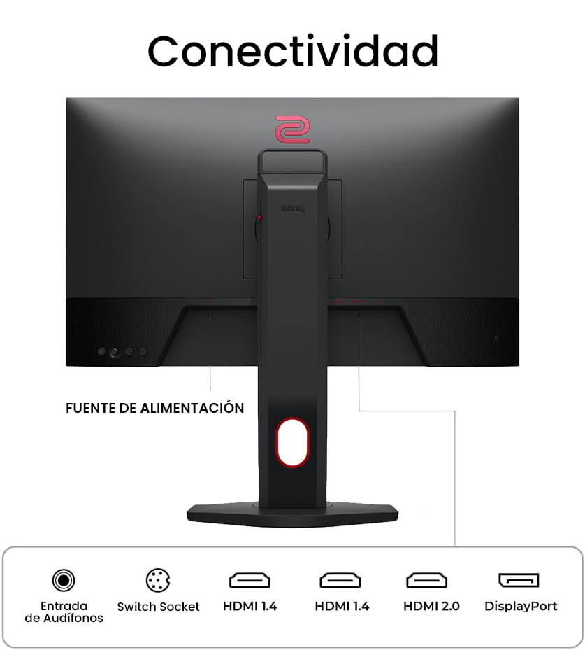 BenQ Zowie XL2411K - Monitor para Juegos (24 Pulgadas, 144 Hz, 1080 p, Base más pequeña, Soporte ergonómico, Ajuste XL para Compartir)