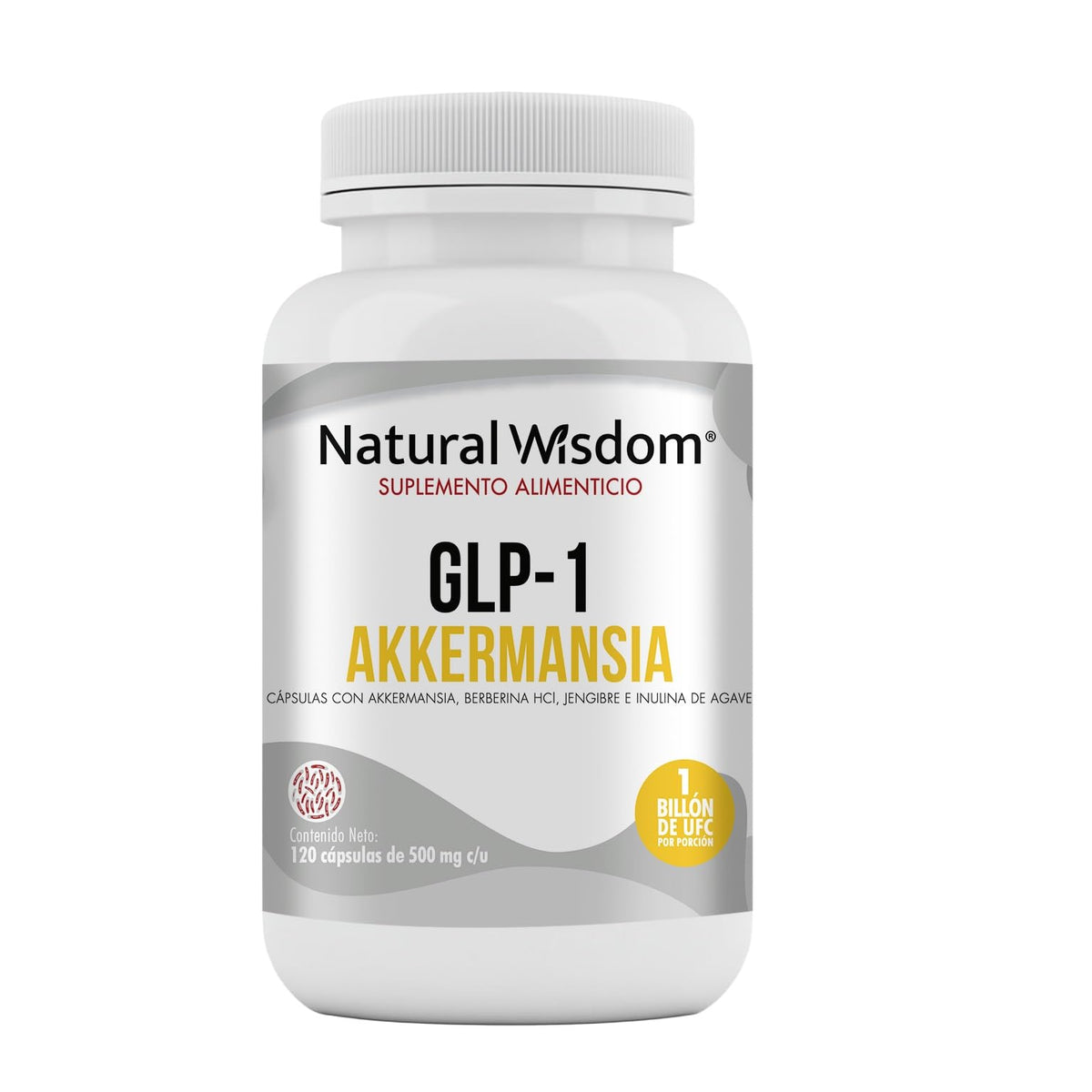 NW Probioticos GLP-1 Akkermansia Muciniphila1 Billon UFC con Jengibre & Berberina HCl, 120 capsulas | Antiinflamatorio