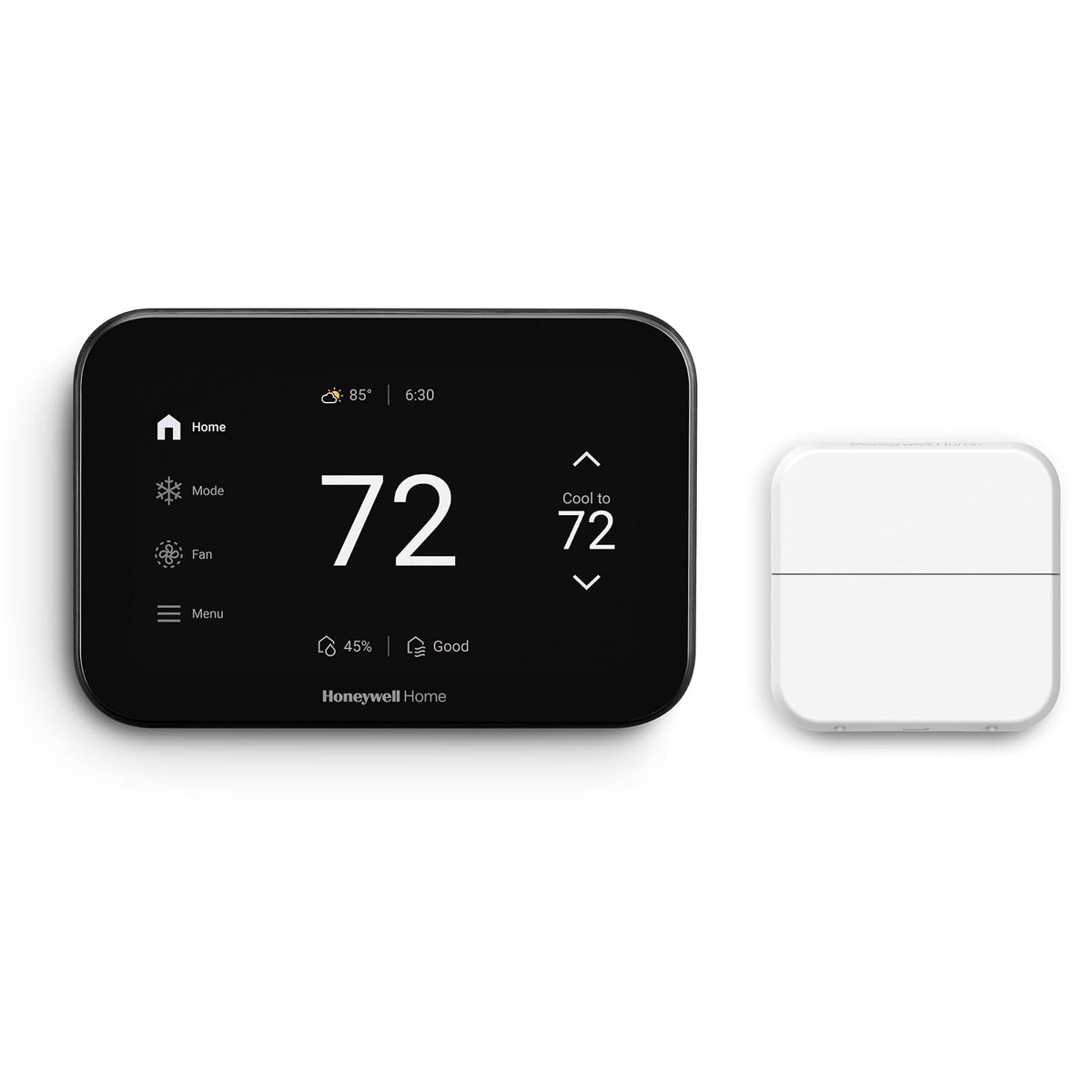 Honeywell Home X8S - Termostato Wi-Fi Inteligente Premium con Sensor, Color | Acceso al timbre de video, control de humitity, visualización táctil de 5 pulgadas, Energy Star, funciona con Alexa, Matter - Negro - Sensor