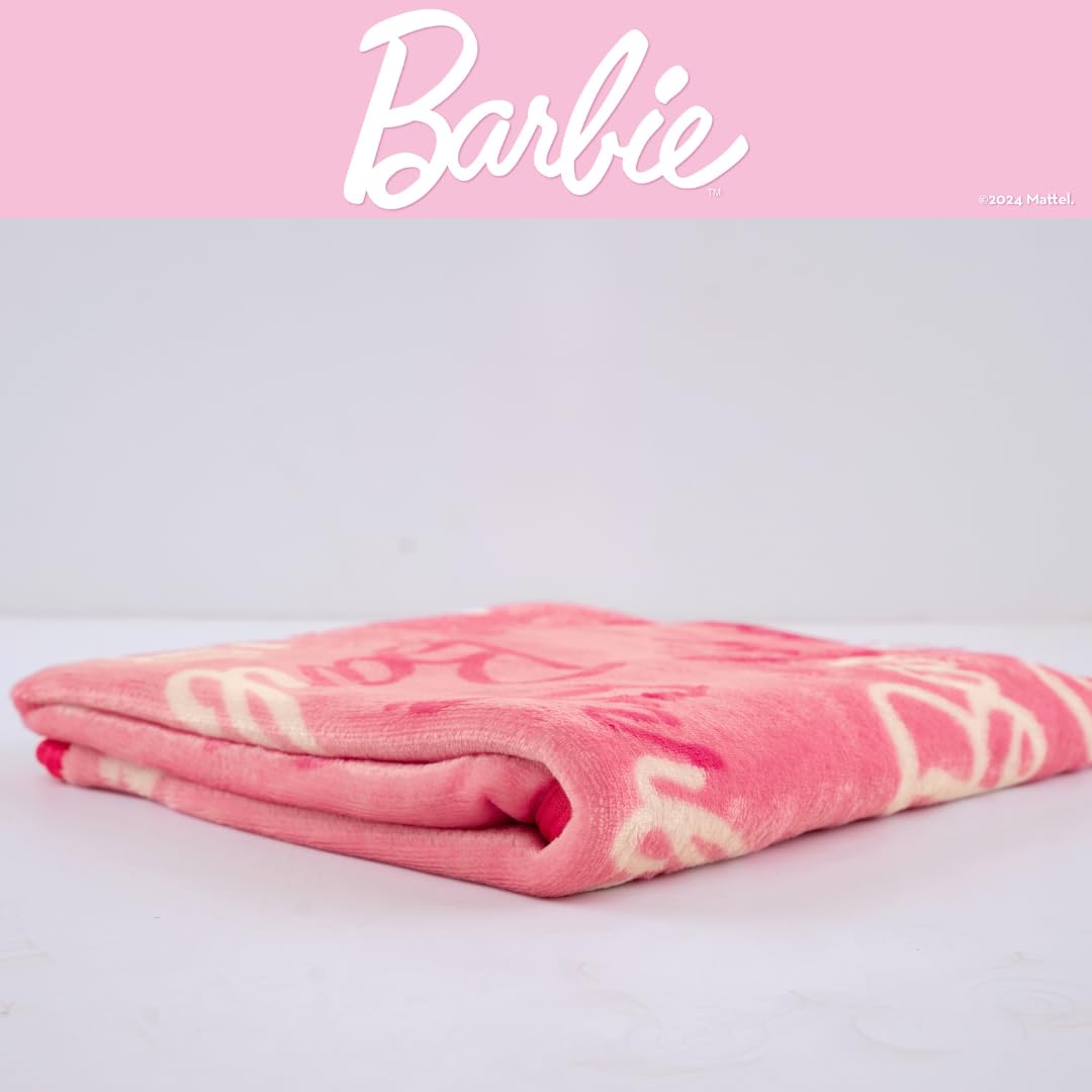 Franco Barbie - Ropa de Cama para niños, súper Suave y acogedora, Manta de Seda, 40 x 50 Pulgadas, (Producto con Licencia Oficial)