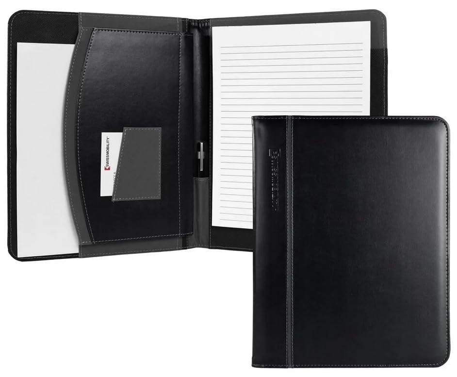 BIFOLIO EJECUTIVO BERNINA NEGRO 2 COMPARTIMIENTOS INTERNOS PARA HOJAS Y TARJETAS
