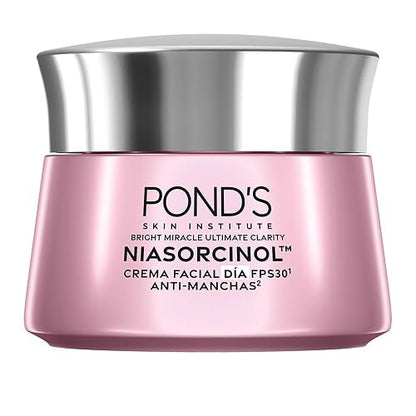 POND'S Crema Facial Antimanchas* Día Bright Miracle Ultimate Clarity con Niasorcinol y FPS 30**, uso de día para una piel luminosa y tono uniforme 50 g