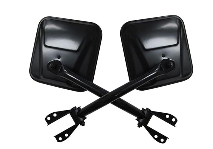 RAMPAGE PRODUCTS Rampage Factory Style Kit de espejo de acero de repuesto | par, negro, 7617 | Compatible con Jeep CJ de 1955 a 1986