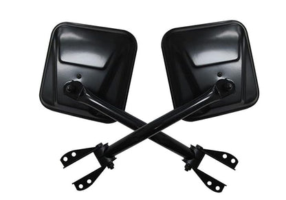 RAMPAGE PRODUCTS Rampage Factory Style Kit de espejo de acero de repuesto | par, negro, 7617 | Compatible con Jeep CJ de 1955 a 1986