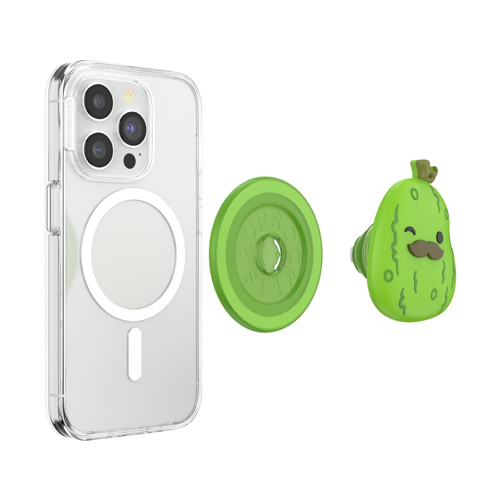 PopSockets - Empuñadura para teléfono MagSafe con soporte, soporte magnético, parte superior intercambiable, sujeción segura para iPhone MagSafe, agarre para teléfono y tablet, Squishmallows - Charles