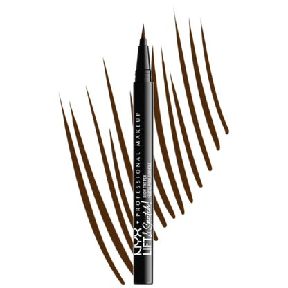 NYX Lift and Snatch Plumín de Cejas Efecto Laminado - 1 Unidad (Paquete de 1) - 08 Espresso - Delineador
