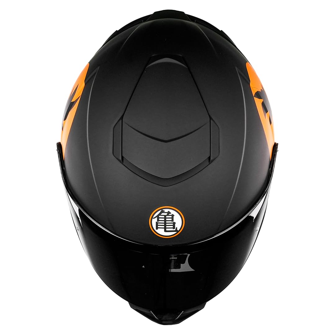 KOV Casco Buster Dragon Ball Z Goku Negro Mate Integral para Moto Deportivo AERODINAMICO Certificado Dot