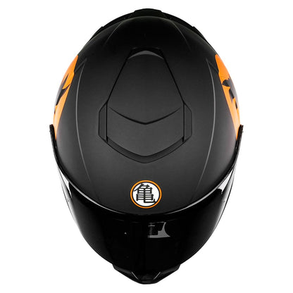 KOV Casco Buster Dragon Ball Z Goku Negro Mate Integral para Moto Deportivo AERODINAMICO Certificado Dot