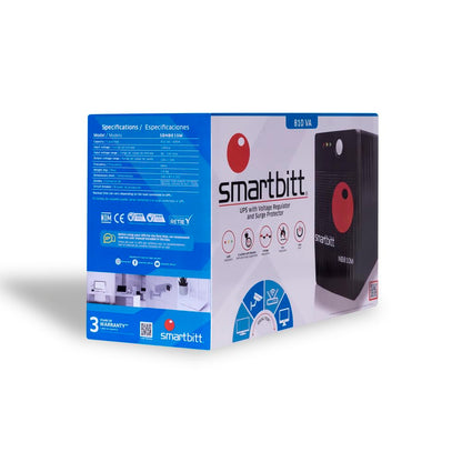 Smartbitt No Break Interactivo de 810 VA / 405 W con 6 Contactos, Negro, SBNB810M