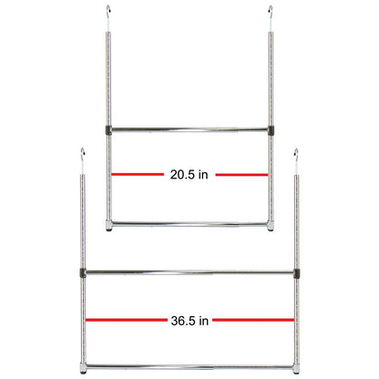 Oceanstar ACR1538C 2-Tier Portable Adjustable Closet Hanger Rod, Chrome