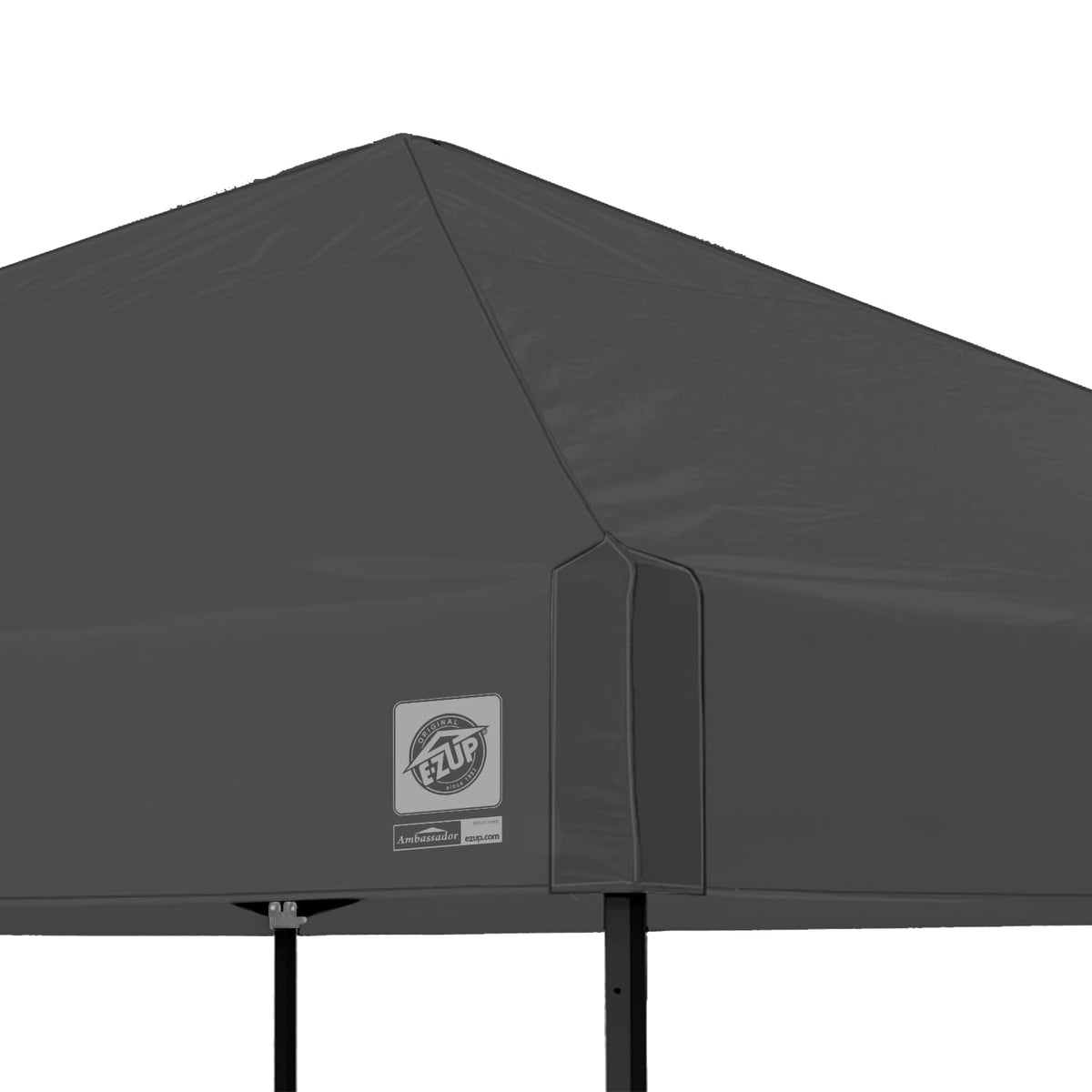 E-Z UP Ambassador Instant Shelter Toldo, 10 x 10 pies, Bolsa de Rodillo y Juego de 4 Puntas de Acero, Gris