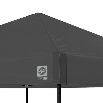 E-Z UP Ambassador Instant Shelter Toldo, 10 x 10 pies, Bolsa de Rodillo y Juego de 4 Puntas de Acero, Gris