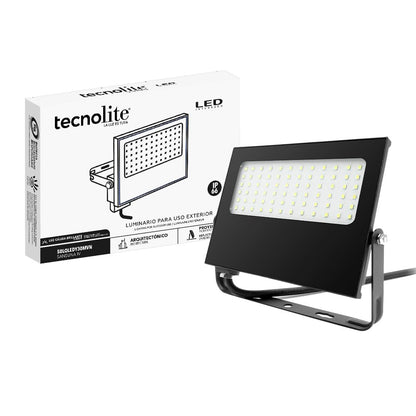 Tecnolite - Reflector LED Exterior 50 W, Luz Cálida Brillante, IP66 - IK05 Resistente a Polvo, Agua y Golpes, Jardines e Idustria, LED Flood Light