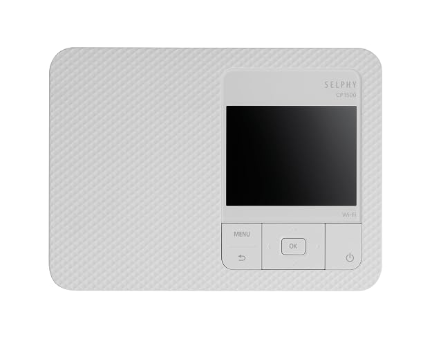 Canon Impresora Selphy CP1500 Blanco | Incluye casete de papel, adaptador de corriente y cable de CA para impresión, organización y alimentación