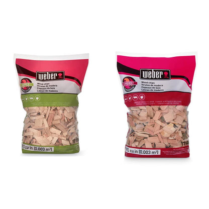 Weber Astillas de Madera para Ahumar, Manzano + Mezquite o Cereza - Apple - Astillas + Astillas, cherry