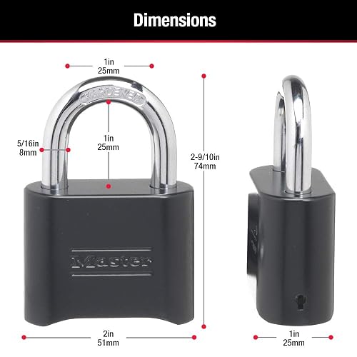 Master Lock 178D - Candado de combinación, 1 paquete, Negro