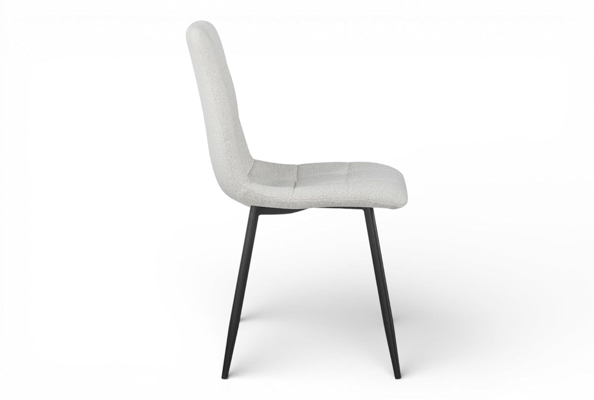 TUGOW Silla para Comedor con Asiento Acolchado Tapizado Color Beige - Madera Industrializada, Metal y Tela