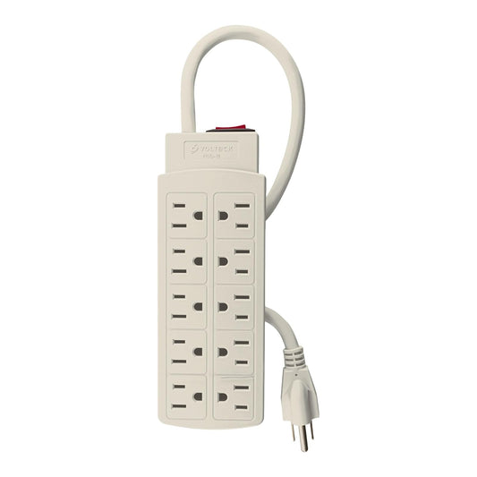 Volteck MUL-10, Multicontacto uso rudo, 10 entradas, 14 AWG