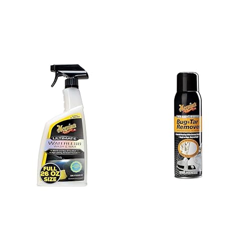 Meguiar's Oficial Wash Wax Anywhere Lavado Y Encerado Instantáneo G3626 769 ml + Meguiar's G180515 - Quitamanchas y quitagramas, 1 Unidad