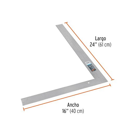 Truper E-16X24, Escuadra para cantero, cantos rectificados, 16"x24"