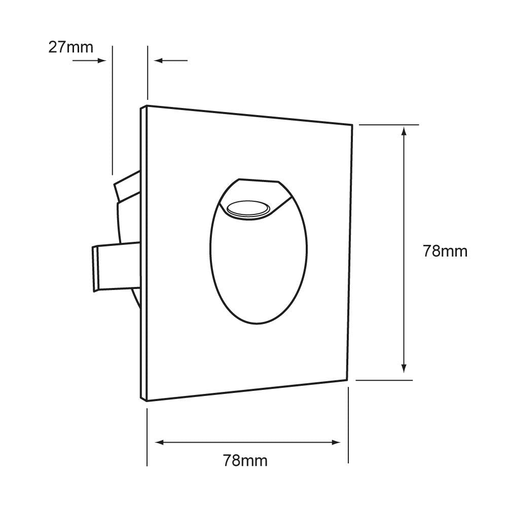 Tecnolite - Luz de Cortesía LED Empotrable 3 W, Luz Cálida Brillante, No atenuable, LED Integrado
