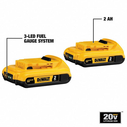 DeWALT DCB203 Batería recargable, 2000 mAh, Ión de litio, 20 V, Negro, Amarillo, 2 pieza(s)