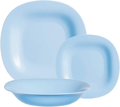 Luminarc - Juego de 4 Platos Sopero Modernos de Opal Carine Azul Plato Hondo UtenSilios de Cocina a Prueba de Rayones