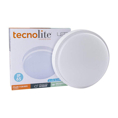 Tecnolite Lámpara Plafón LED de Techo Zona Costera 18PTLLEDC40MVB, 18 W, Luz Blanca Neutra, IP65, IK08, No Atenuable, Blanco