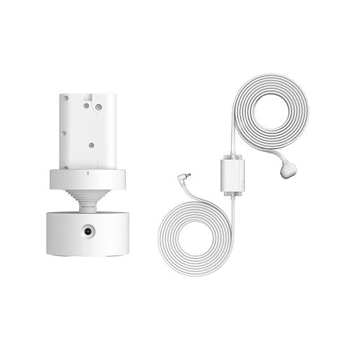 Soporte para inclinación y vista panorámica para Stick Up Cam, Blanco + Adaptador de corriente para interiores y exteriores (la cámara no está incluida).