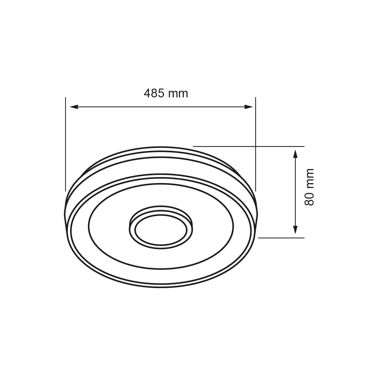 Tecnolite - Lámpara de Techo Plafón LED 36 W, Luz Blanca Ajustable con Aros de Luz, No atenuable