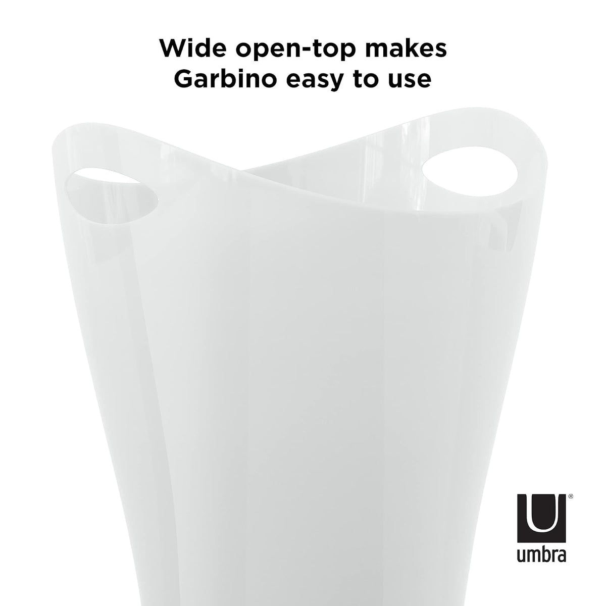 umbra Garbino Polipropileno - Papelera, Blanco metálico