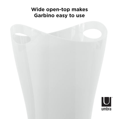 umbra Garbino Polipropileno - Papelera, Blanco metálico
