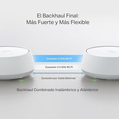 TP-Link Deco BE22(3-Pack) Router Mesh WiFi7 BE3600 Cobertura 600m² - Doble Banda 3.6 Gbps - 2 Puertos Gigabit - Roaming IA para Moverte Sin Perder Conexión - App Deco - Conecta 150 Dispositivos