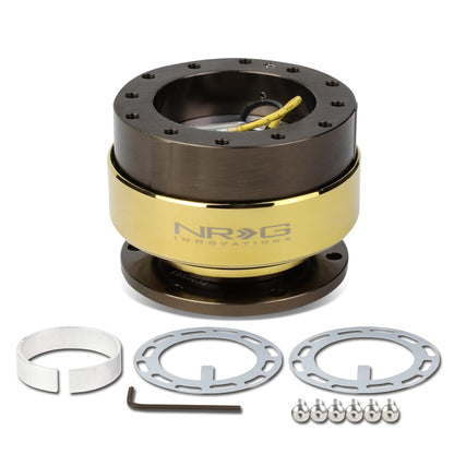 NRG Innovations Kit de Liberación Rápida SRK-200RD Cuerpo Rojo/Rojo Gen 2.0 - Gold Ring