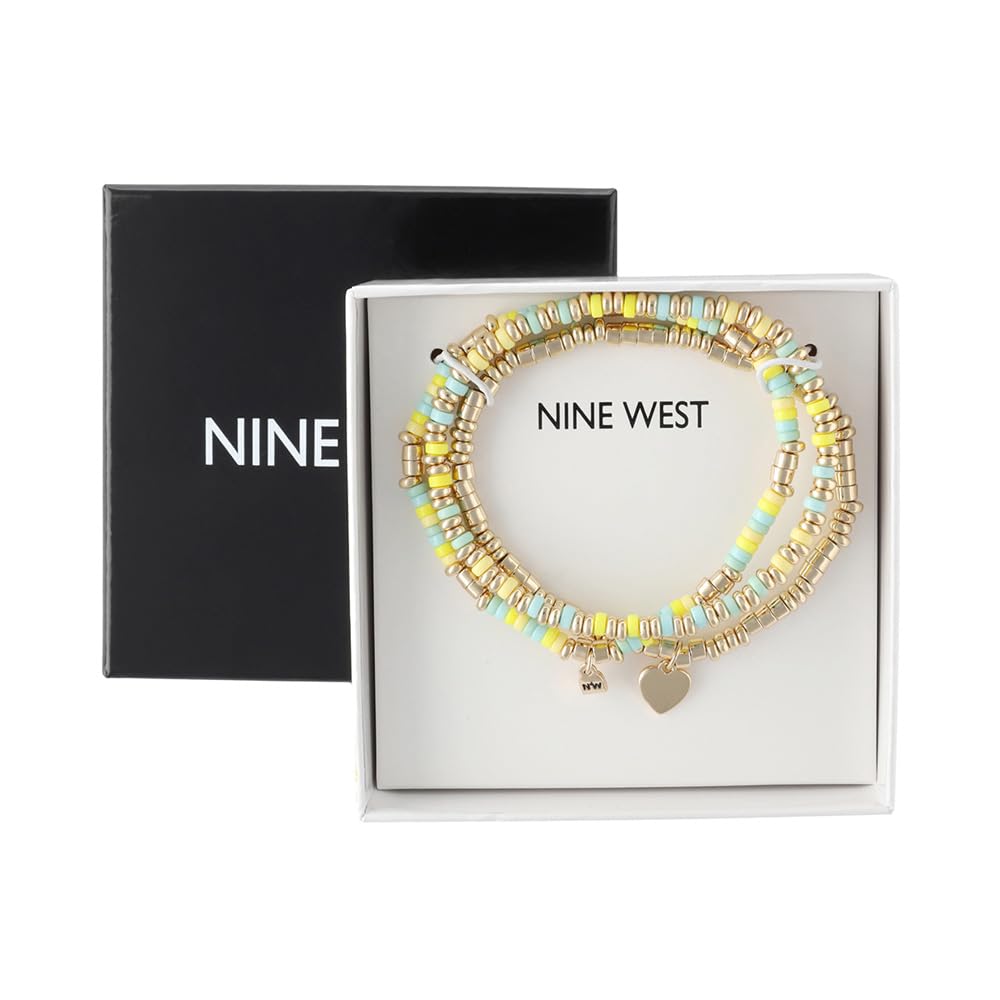 Nine West Box Set Pulsera Dorado Multiniveles para Mujer