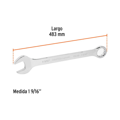 Truper Expert LL-2050, Llave combinada extralarga, estándar 1 9/16"