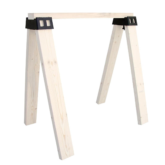 POWERTEC Sawhorse - Juego de 2 soportes para caballos de sierra con capacidad de 500 libras, soportes resistentes para uso con madera de 2 x 4, herramientas de construcción para carpinteros,