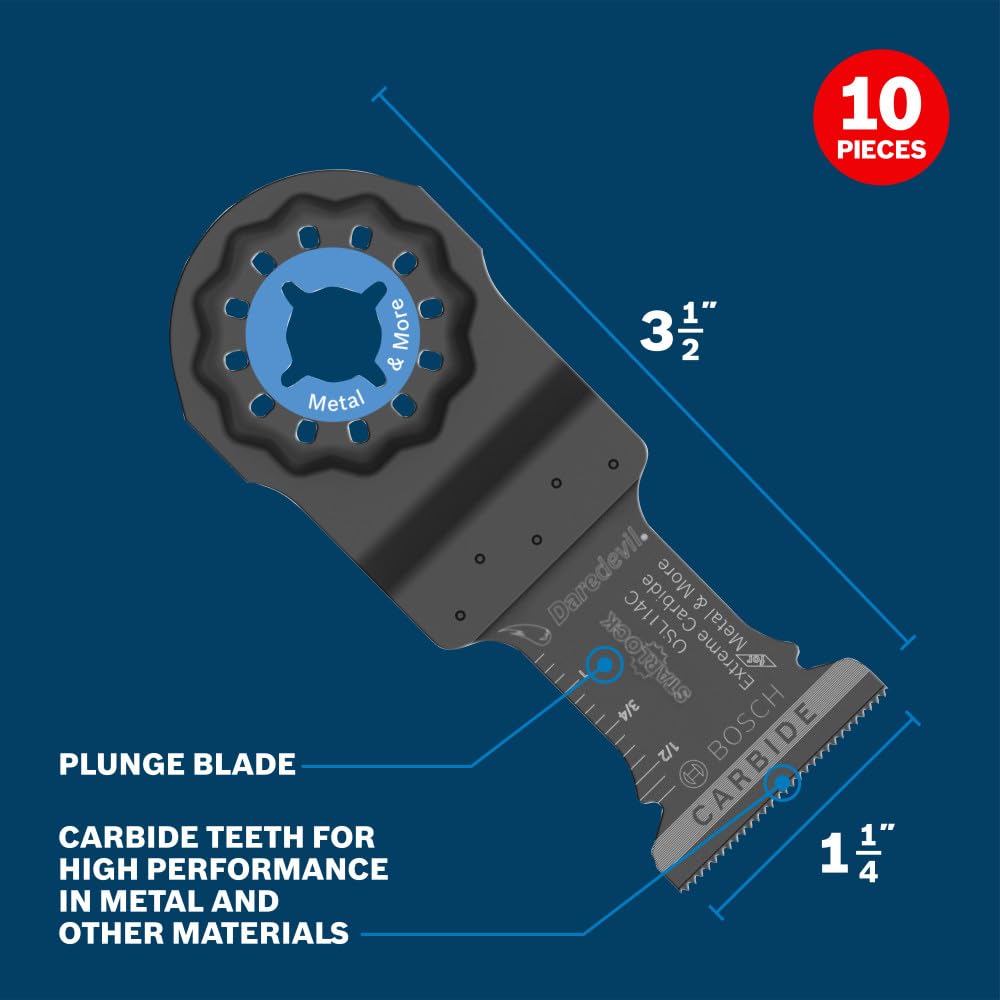 Bosch OSL114C-10 1-1/4" Starlock® - Hoja oscilante de carburo multiherramienta para corte de inmersión (10 unidades)