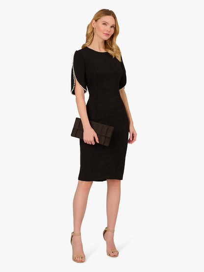 Adrianna Papell Vestido Midi Perla Crepe Punto Vestido Mujer