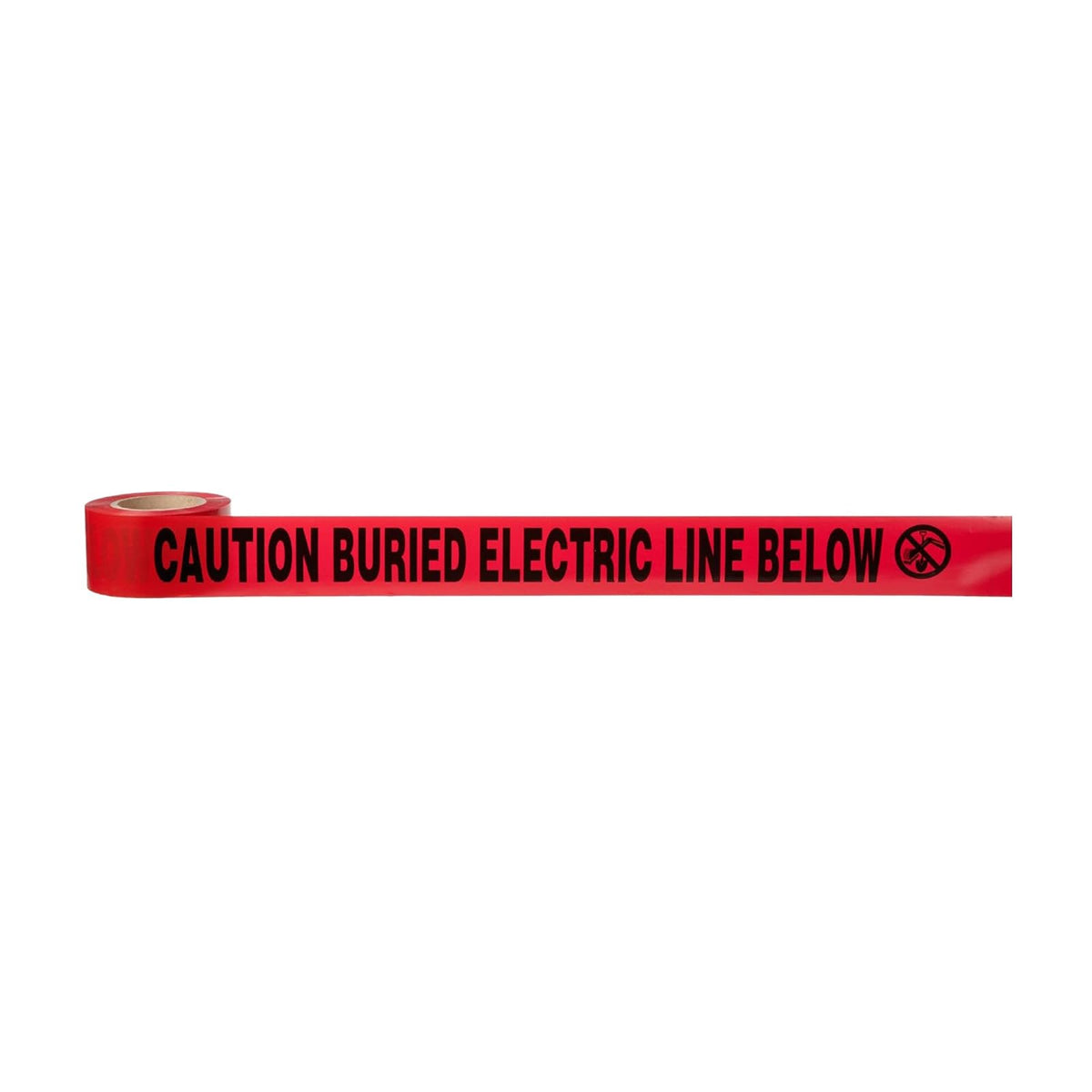 Scotch Barricade Tape 300, impreso con texto "precaución", 7,6 cm de ancho, 1000 pies de longitud (paquete de 1), Texto "Cuidado: línea eléctrica soterrada" ("Caution Buried Electric Line Below"), 7,62 cm (3 pulgadas) x 91,4 m (300 pies), Rojo, Printed wi