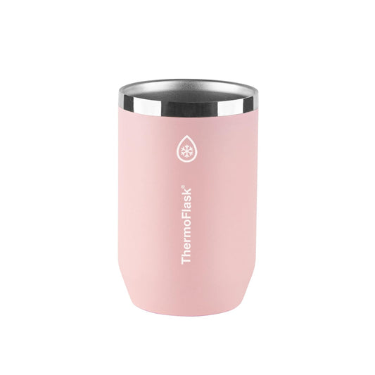 ThermoFlask 2 en 1 con aislamiento al aspiradora, 12 onzas, calidad premium, se adapta a latas de tamaño estándar, resistente al sudor, base antideslizante, sal rosa