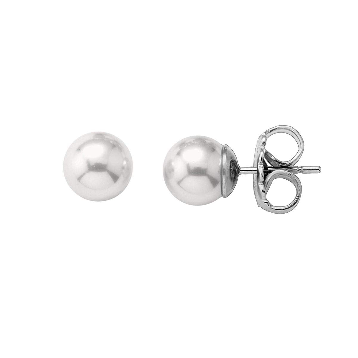 Majorica Arete para Mujer, color Blanco, 6 mm