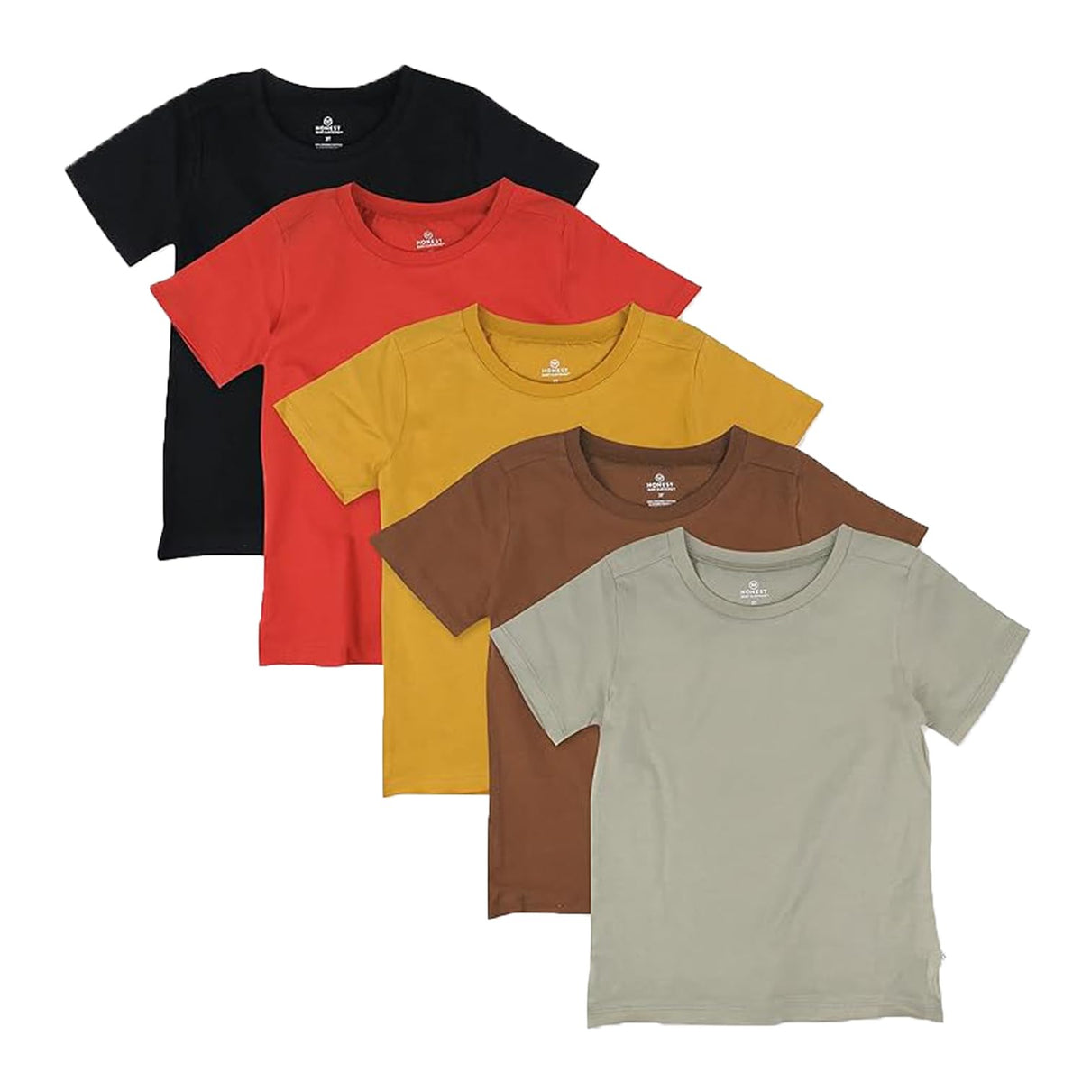 HonestBaby Playeras Manga Corta Algodón Orgánico Bebé, 10 Piezas - 3T - Paquete de 5 Graphic Nature