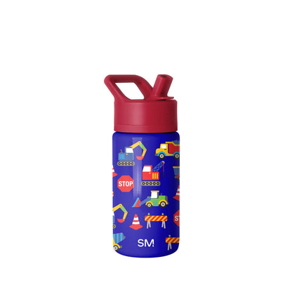 Simple Modern Summit Botella de Agua para Niños con Popote, 530 ml, Confetti - 0.4 Litros - -Under Construction