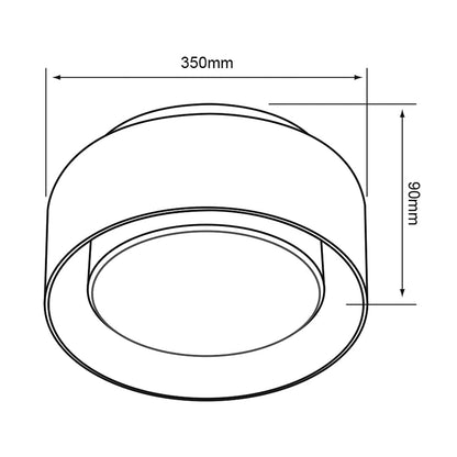 Tecnolite Lámpara LED de Techo, Lámpara para Sobreponer en Techo, Base E27 x 2, Color Negro Mate / Cobre