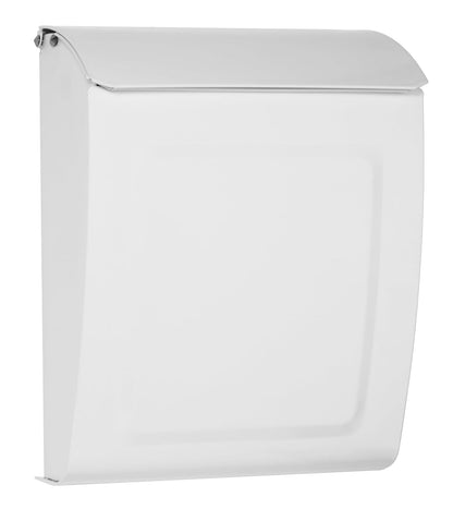 Architectural Mailboxes Aspen™ - Buzón vertical montado en la pared para exterior, moderno buzón de correo de acero galvanizado con cerradura y caja de llave, color blanco