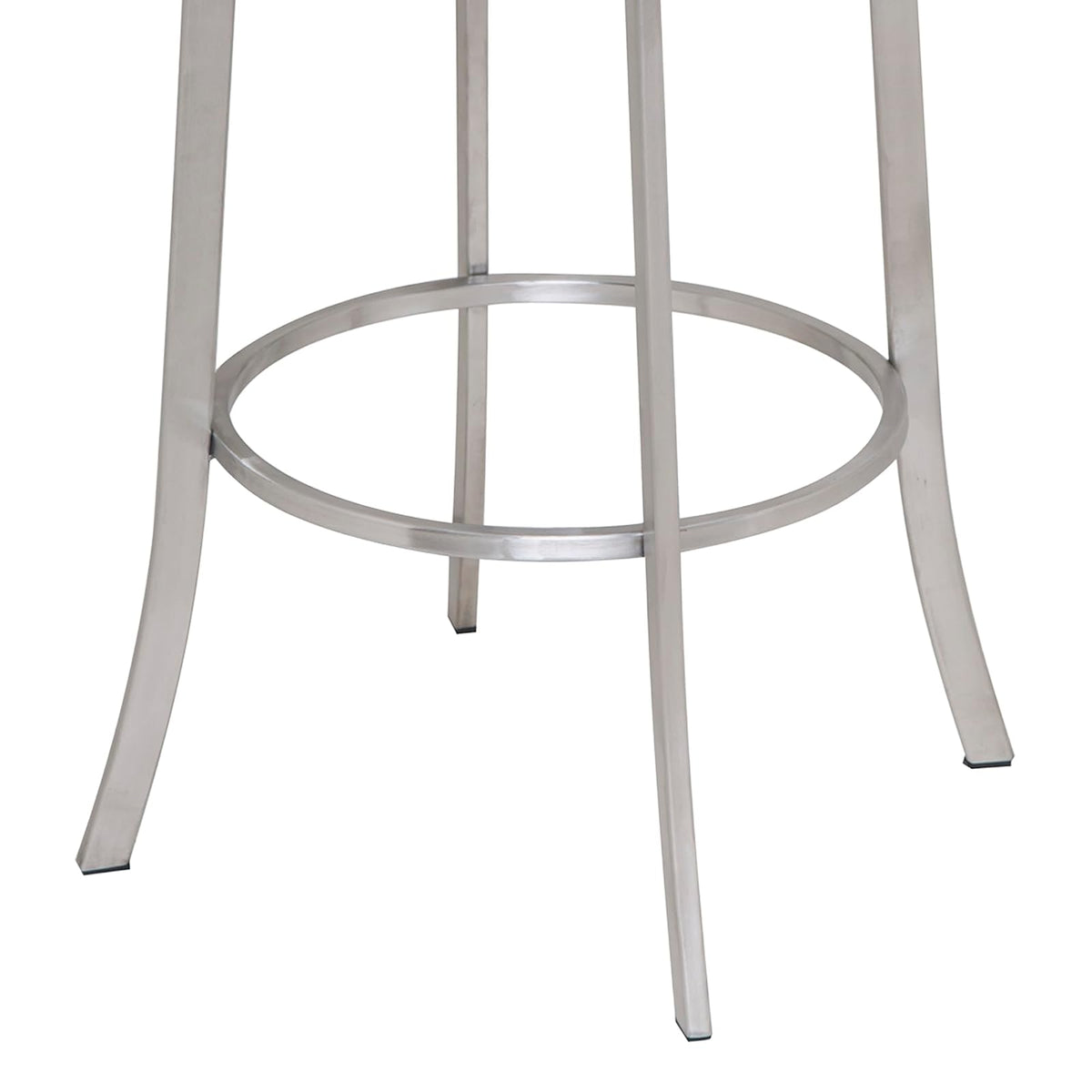 Armen Living Viper Taburete Giratorio de Altura de 66 cm en Piel sintética Gris y Acabado de Acero Inoxidable Cepillado