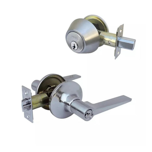 Phillips Combo Cerrojo/Manija Fresno Para Entrada LLave-Llave Plata